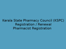 Kerala State Pharmacy Council (KSPC) Registration / Renewal application - Pharmacist Registration