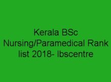 lbscentre bsc nursing and paramedical ranklist 2018