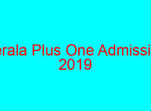 Kerala Plus One Admission 2019