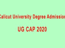 Calicut University degree Admission 2020