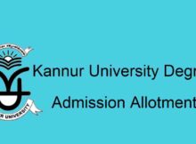 Kannur University Degree Admisison Allotment Result