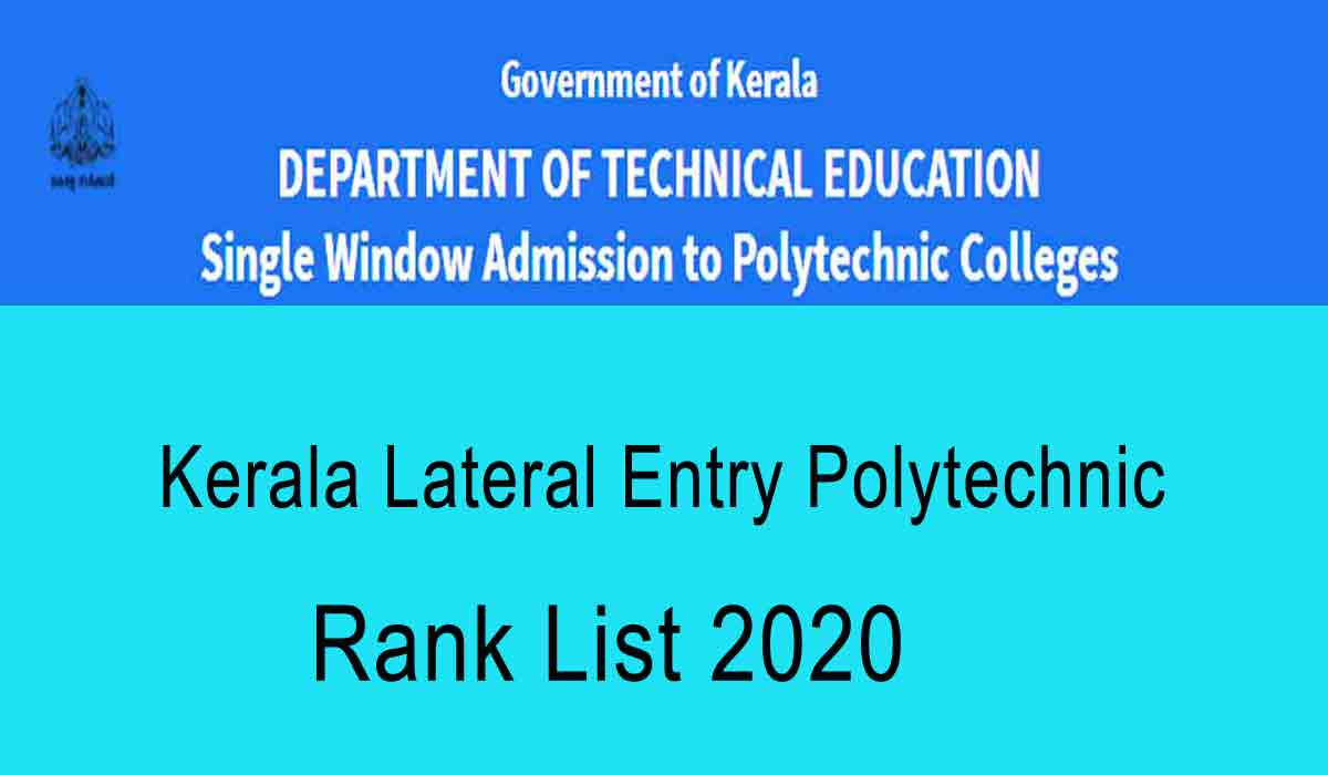 Kerala LET Polytechnic Ranklist 2020