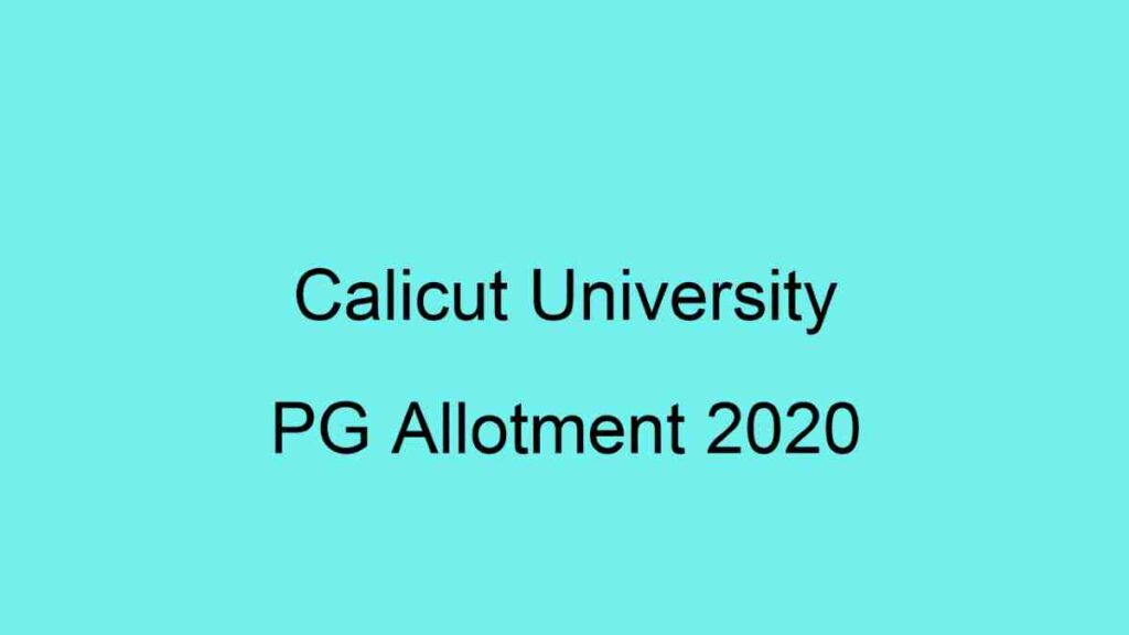 Calicut University PG 2020