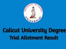 Calicut University PG Trial Allotment