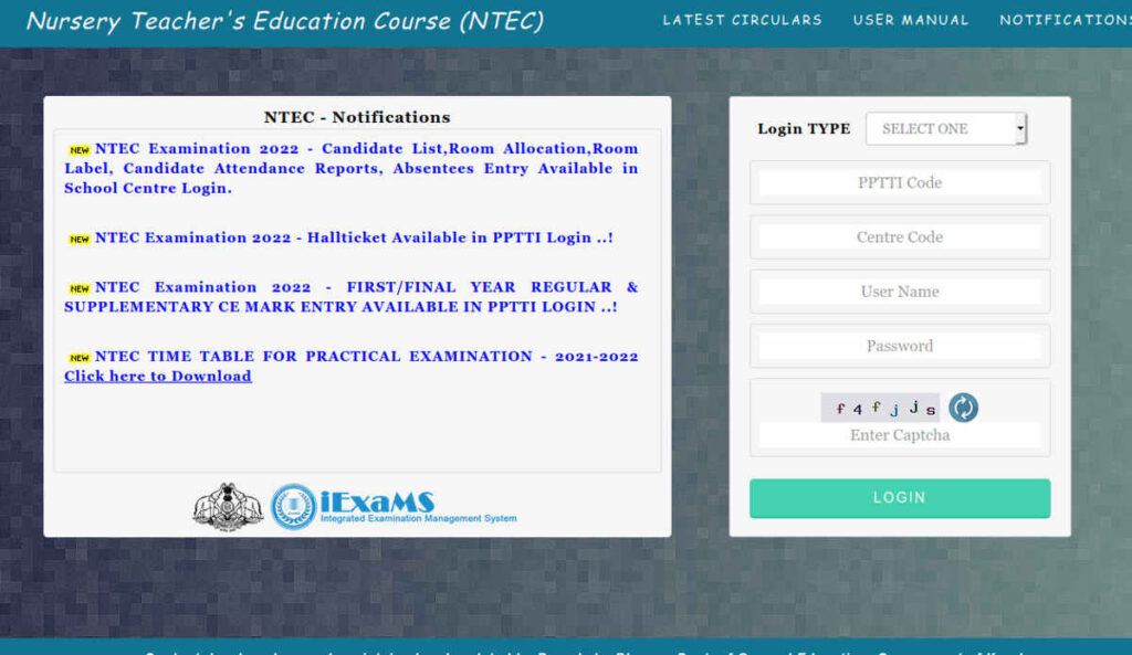 Kerala Nursery Teacher Exam - NTEC Exam Result