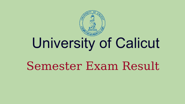 Calicut Universisty Exam Result